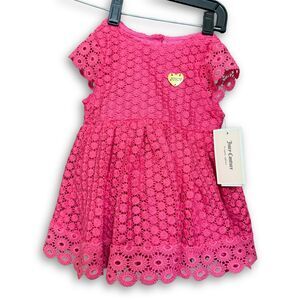 Juicy Couture Pink Eyelet Lace Kids Dress - Size 12M - NWT